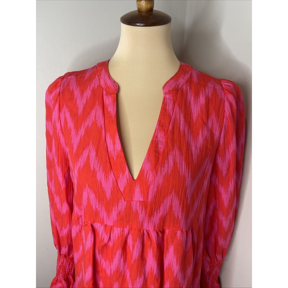 Tuckernuck Pomander Place Pink Ikat Kenzo Dress Medium M - Picture 6 of 9